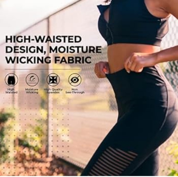 BSP HIGH PERFANCE LEGGING WITH MESH HEM SEAMLESS SIDES W/GEOMETRIC DESIGN - Picture 8 of 8